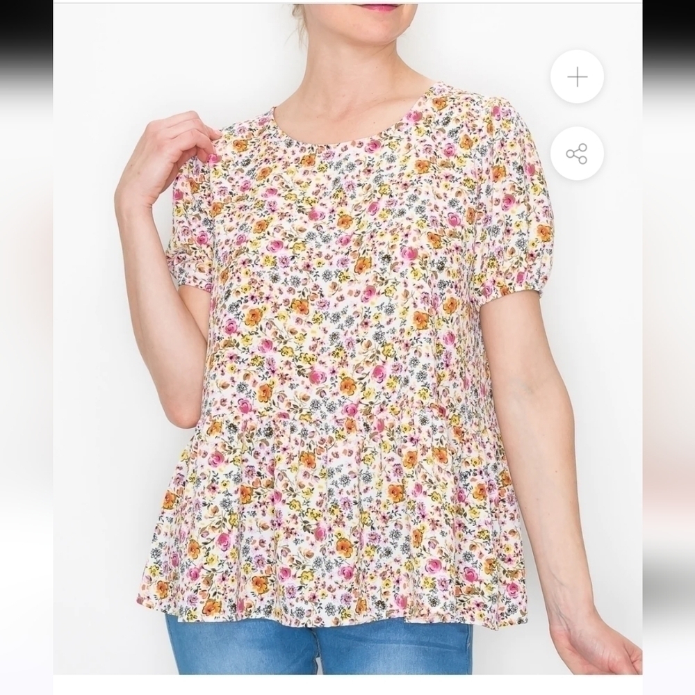W5 Concept Babydoll floral top size small cottage core